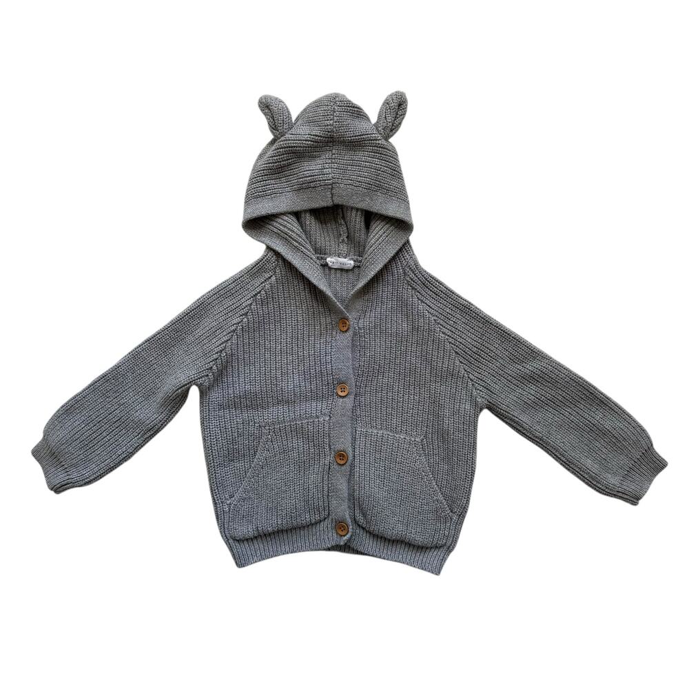 Jamie Kay Gray Hooded Cardigan Sweater Size 3y